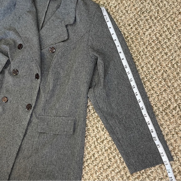 Vintage Main Street Classics Double-Breasted Suit Jacket - Gray - Picture 11 of 12